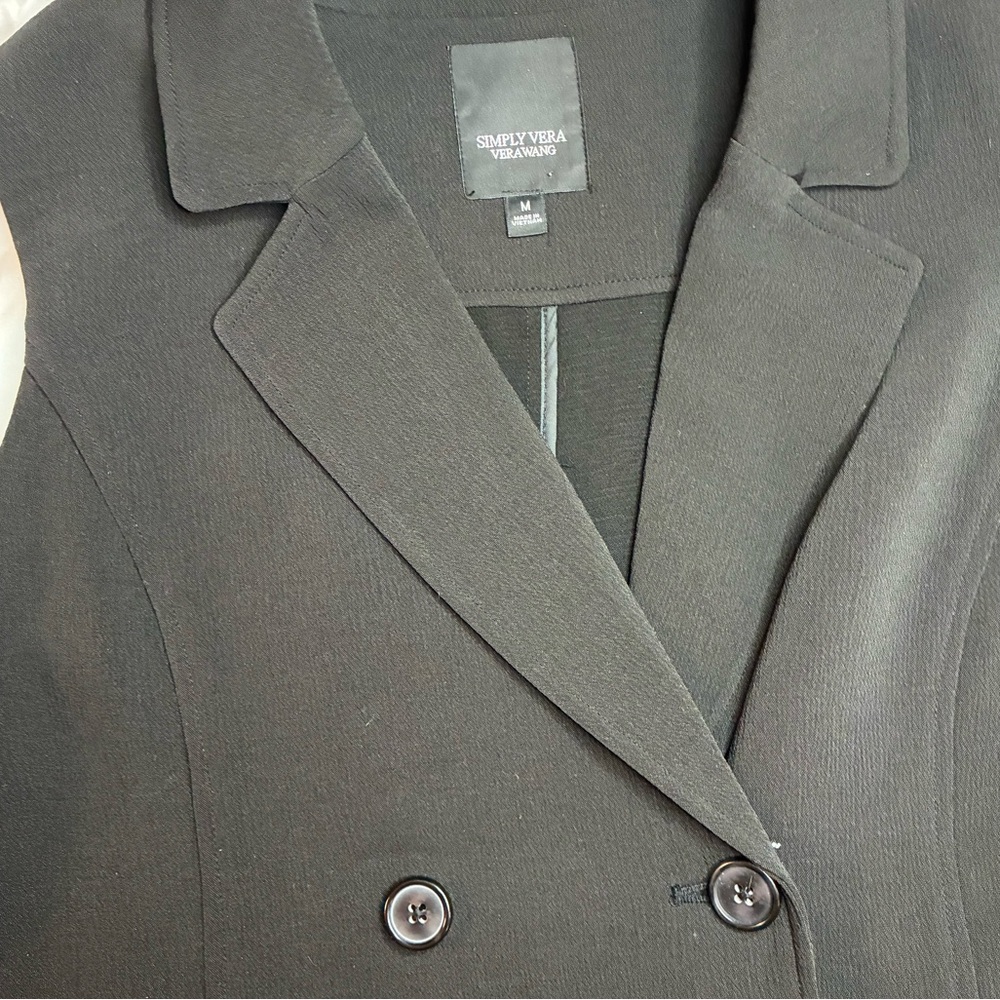 Simply Vera Vera Wang NWT Women’s Black Double Breasted Dress Size Medium - Picture 3 of 8